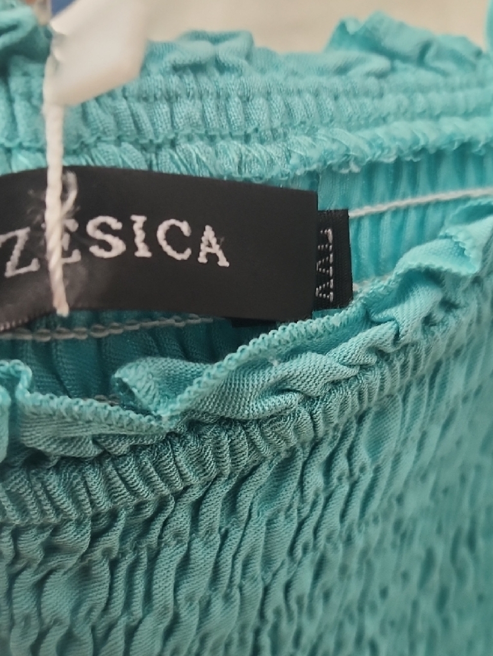 Sleeveless Teal Maxi Dress with Smocked Bodice - Picture 2 of 2